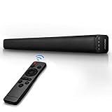 Mpow SoundBar HDMI ARC für TV Heimkino, 2.0 Kanal verkabelt & Bluetooth 5.0 Lautsprecher mit 3D Stereo Surround AUX/HDMI/Optisch/USB Anschluss mit 4 Treibern, Fernbedienung, Wandmontage
