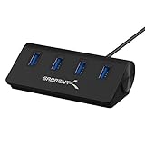 Sabrent USB HUB - Premium 4-Port USB 3.0 Schwarz Aluminum Hub (76cm Kabel) für iMac, MacBook, MacBook Pro, MacBook Air, Mac Mini oder einem beliebigen PC [Schwarz] (HB-MC3B)