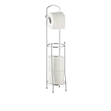 axentia Klopapierhalter Udana für Badezimmer und Gäste-WC, Toilettenpapierhalter stehend, Bad-Accessoire für vier Rollen Toilettenpapier, verchromt