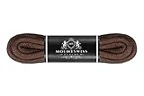 Mount Swiss Luxury Schnürsenkel rund ø 3-4 mm I 1 Paar reißfeste Premium Schuhbänder aus 100% Baumwolle ideal für Sneaker Sportschuhe Freizeitschuhe Lederschuhe Farbe: Brown, Länge 120cm