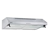 NEG Dunstabzugshaube NEG15-ATS (silber) Edelstahl-Unterbau-Haube (Abluft/Umluft) und LED-Beleuchtung (60cm) Unterschrank- oder Wandanschluss