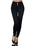 Diva-Jeans N867 Damen Jeans Hose Corsage Damenjeans High Waist Röhrenjeans Hochbund, Schwarz, 34