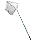 Zite Fishing Hammerkopf-Kescher Angeln Gummiert - Großer Teleskop Angelkescher 3m für Karpfen, Raubfisch & Mehr