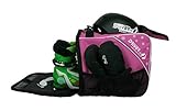Driver13 Kinder Skischuhtasche Skistiefeltasche mit Helmfach für Hart Softboots Inliner und Bootbag Tasche pink