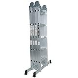 LEITER MEHRZWECKLEITER ANLEGELEITER STEHLEITER 570cm AUS ALUMINIUM 5.7 M VIELE FUNKTIONEN MIT STABILISIERUNG KS5.7