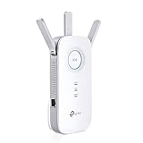 TP-Link RE455 AC1750 Gigabit Dual Band WLAN Repeater (1300Mbit/s 5GHz und 450Mbit/s 2,4GHz, 1x Gigabit Port, 3 externe Antennen, Signalstärkeanzeige, High-Speed Modus, Access Point Modus)weiß