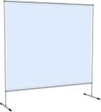 Hochwertige Schutzstellwand, Folienvorhang bzw. Planenbespannung 0,4 mm, transparent, B200 x H200cm groß