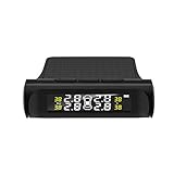 Momopark Auto TPMS Reifendrucküberwachungssystem Auto Wireless Alarmsystem TPMS, 4 Externe Sensoren, Reifendruck- und Temperatur-Echtzeitanzeige