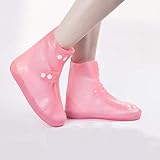 NXM wasserdichte Schuhe Abdeckung Schuhüberzieher Silikon Überschuhe Mit Verstärkter Antirutsch-Sohle Waschbar Wiederverwendbar Regenüberschuhe Regenschutz Wasserdicht,XXXL Size 42/43 Shoes