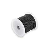 Auroris 10m Rolle Baumwollband rund 2mm Farbe: schwarz