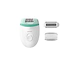 Philips BRE245/00/WH/GN Epilierer Satinelle BRE245/00 Essential, 2 Geschwindigkeiten, Kunststoff, Grün, Weiß