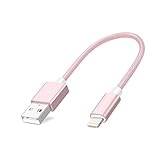 [Apple MFi Zertifiziert] , Lightning micro usb Kabel，CableCreation 0.5 Ft kurz Lightning auf USB Daten Sync Kabel [MFi zertifiziert] Kompatibel mit iPhone X, 8, 8 Plus, 7, 7 Plus, 6S, 6S Plus, iPad,usw. 15CM, Rose gold