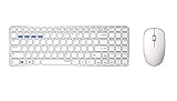 Rapoo 9300M kabelloses Tastatur-Maus-Set, Bluetooth und Wireless (2.4 GHz) via USB, flache Tasten, 1300 DPI Sensor, DE-Layout QWERTZ, weiß