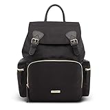 Pipibear Wickelrucksack - Reise Baby Wickeltasche Rucksack, Schwarz