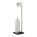 Relaxdays Toilettenpapierhalter PIERRE, Klorollenhalter, Klopapierhalter freistehend, Marmor, HxBxT: ca. 74 x 20 x 20 cm