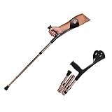 Yiyu Unterarmkrücken Gehhilfen Faltbare Krücken Benutzergewicht 120 Kg Gangverstellung Paar Mit Ellbogenstütze Leichtes Aluminium Höhenverstellbar Maximum rutschfest/Langlebig x (Color : Brown)