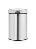 Brabantia Wandabfallbeh Wandabfallbehälter newIcon mit Kunststoffeinsatz, 3 Liter, Edelstahl, matt Steel