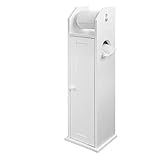 SoBuy FRG135-W Freistehend Toilettenrollenhalter Badregal Standschrank Seitenschrank weiß BHT ca: 20x78x18cm
