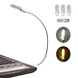 Ebyphan Mini LED USB Lampe, Flexible Tastaturlicht für Laptop PC Computer, Einstellbar Schwanenhals + Abnehmbarer Lampenschirm, 4 Gemischte LED USB Licht (2 Weiß + 2 Warmes Gelb)