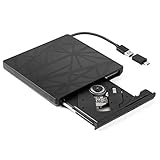 SALCAR Externes CD DVD Laufwerk USB 3.0 Type-C CD DVD +/-RW optisches Laufwerk USB C DVD Brenner Slim CD/DVD Rom Rewriter Reader Tragbar für PC Laptop Desktop MacBook Mac Windows Linux OS Apple