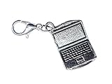 Miniblings Laptop Notebook Computer Charm Arbeiten Büro Silber - Handmade Modeschmuck I Kettenanhänger versilbert - Bettelanhänger Bettelarmband - Anhänger für Armband