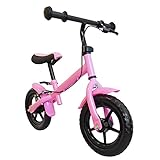 M&G Techno Kinder Laufrad, mit Handbremse, Räder ca. 30,3cm (12 Zoll), Farbe pink, mitwachsendes Lernlaufrad, Lauflernhilfe, Roller für Kinder ab 2 Jahren