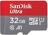 SanDisk Ultra 32GB microSDHC Speicherkarte + SD-Adapter mit A1 App-Leistung bis zu 98 MB/s, Klasse 10, U1