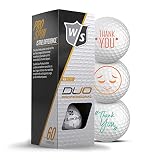 Wilson Staff Golfbälle 3er Pack Danke/Thank You Motiv Golf Geschenke Dankeschön für Golfer Geschenkidee (Duo Professional)