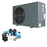 well2wellness ON/Off Pool Wärmepumpe Mida.Quick 13 - Poolheizung mit Einer Heizkapazität bis 12,5 kW Plus Bypass Set Basic + Abdeckung