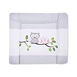 Julius Zöllner Wickelauflage Softy 75x85 cm, Standard 100 by Oeko-Tex, kleine Eulen rosa