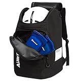 AUMTISC Skischuhtaschen mit Helmfach und Rucksackgurten, Skirucksack Skischuhrucksack mit Helmtasche, Skitasche Siksack für Skistiefel, Schlittschuhe, Snowboard Schwarz