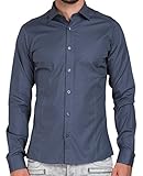 Redbridge Langarm Herren Hemd Basic Business Anzug Freizeit Slim Fit R-2111-A (XXL, Anthrazit)