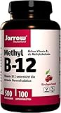 Methyl B12 500 µg, aktives Vitamin B12 als Methylcobalamin, Lutschtabletten mit Kirschgeschmack, vegan, Jarrow, 1er Pack (1 x 100 Stück)