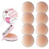 Kodior Nipple Cover - Silikon Nippelabdeckung Nippel Abdeckungen Klebstoff Trägerloser Brustwarzenabdeckung Selbstklebend Wiederverwendbar Brust Aufkleber Unter BH (Beige-4R)