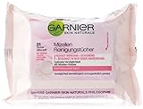 Garnier Mizellen Reinigungstücher, reinigen wirksam und schonend und beruhigen in nur einer Anwendung, für empfindliche Haut, 1er-Pack (1 x 25 Stück)
