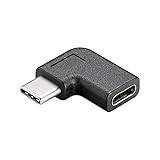 Goobay 45402 USB-C 90° abgewinkelter OTG Super Speed Adapter für den Anschluss von USB-C Ladekabeln - Führt USB-C Kabel nach links oder rechts ab