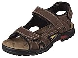 iloveSIA Herren Sandalen Wander Trekkingsandalen mit Klettverschluss Beach Strand Ledersandalen Sommer Schuhe Sport Outdoorsandalen Dunkelbraun 44
