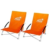 2 Stück Strandstuhl Summer-Beach inkl. Transporttasche Campingstuhl Gartenstuhl faltbar Orange Klappstuhl Anglerstuhl Faltstuhl