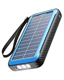 Anker PowerCore Solar 20000, 18W USB-C Externer Akku mit 20.000mAh mit Dualports, Taschenlampe, IP65 Wasserschutz und Staubfest, für Draußen, Wandern, Zelten, Kompatibel mit Smartphones und mehr