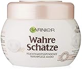 Garnier Wahre Schätze Feuchtigkeitsspendende Tiefenpflege-Maske Sanfte Hafermilch, pflegt, schützt und beruhigt, für empfindliches Haar, 1er-Pack (1 x 300 ml)