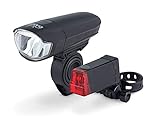 Dansi LED Fahrrad-Batterieleuchtenset, StVZO, schwarz, 44001