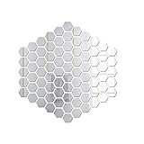 Spiegel-Wandaufkleber Spiegelfliesen Wandspiegel Selbstklebend, 36 Stück Hexagon-Spiegel Silber Wandbild für Zuhause, Wohnzimmer, Schlafzimmer, Sofa, TV, Hintergrund, Wand-Dekoration