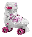 Roces Mädchen Quaddy 3.0 Girl Größenverstellbarer Kinder-Rollschuh, White-pink, 38/41