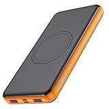 VOOE 10W Wireless Powerbank 26800mAh【18W PD Type-C&USB QC 3.0 】 Externer Akku mit 4 Ports Schnellladung Power Pack Ladegerät Akkupack Kompatibel mit Handy,iPhone,Galaxy, Huawei-Schwarz orange