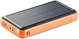 revolt Solar Ladegerät: Solar-Powerbank PB-200.s mit 20.000 mAh, Ladestand-Anz, 2X USB (Solarladegerät für Handy)