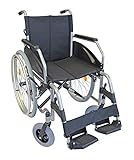 FabaCare Rollstuhl Lexis, Standardrollstuhl faltbar, mit Steckachse, Transportrollstuhl bis 130 kg, Sitzbreite 51 cm