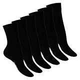 Footstar Damen Bambus Socken (6 Paar), Klassische Socken aus nachhaltiger Viskose - Schwarz 35-38
