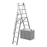 Krause Corda Alu Vielzweckleiter Treppenleiter 3x7 Tritte Leiter Treppenfunktion Klappleiter Anlegeleiter Mehrzweckleiter Stehleiter ausziehbar
