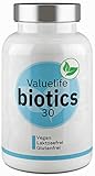 Biotics30 Darmflora Komplex I 30 Bakterien-Stämme mit Bio-Inulin I 60 Tages Intensiv- Darmkur I Magensaftresistente Kapseln mit je 5 Milliarden lebenden KBE I Vegan & Laktosefrei von VALUELIFE