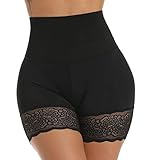 SLIMBELLE Unterhosen Miederpants Unter Rock Damen Kurz Hosen Leggings mit Spitze Anti-Chafing Shorts Radlerhose hohe Taille Bequem Sicherheitshorts mit Bauch-Weg-Effekt